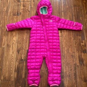 Baby girl North Face pink snowsuit